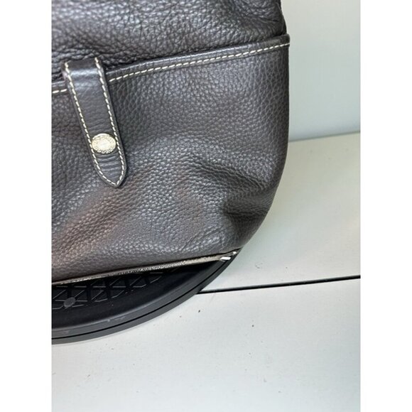 Dooney Bourke Brown Crescent Leather Purse Pebble Grain - Picture 2 of 12